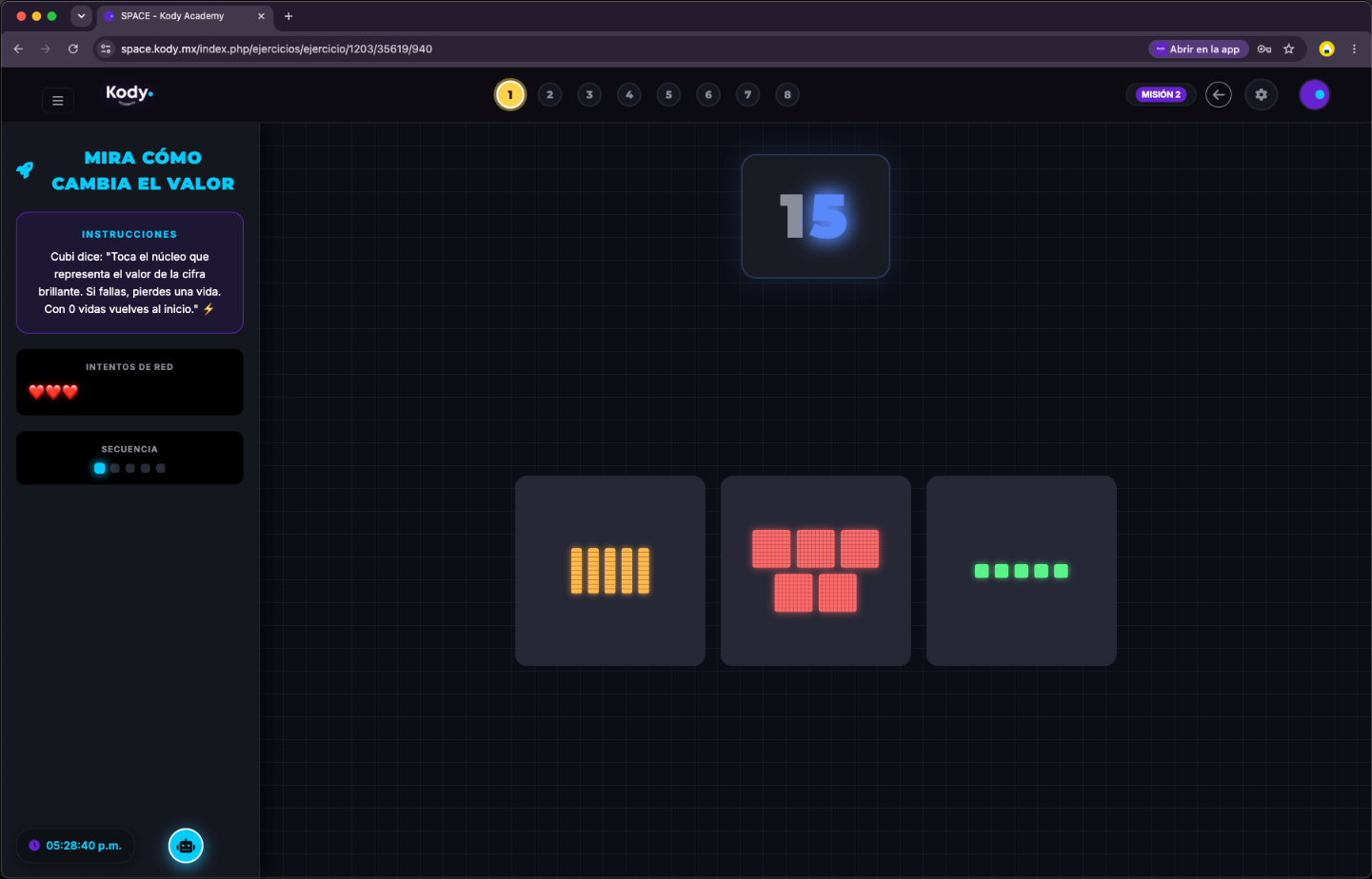 Ejercicio interactivo para comprender valor posicional